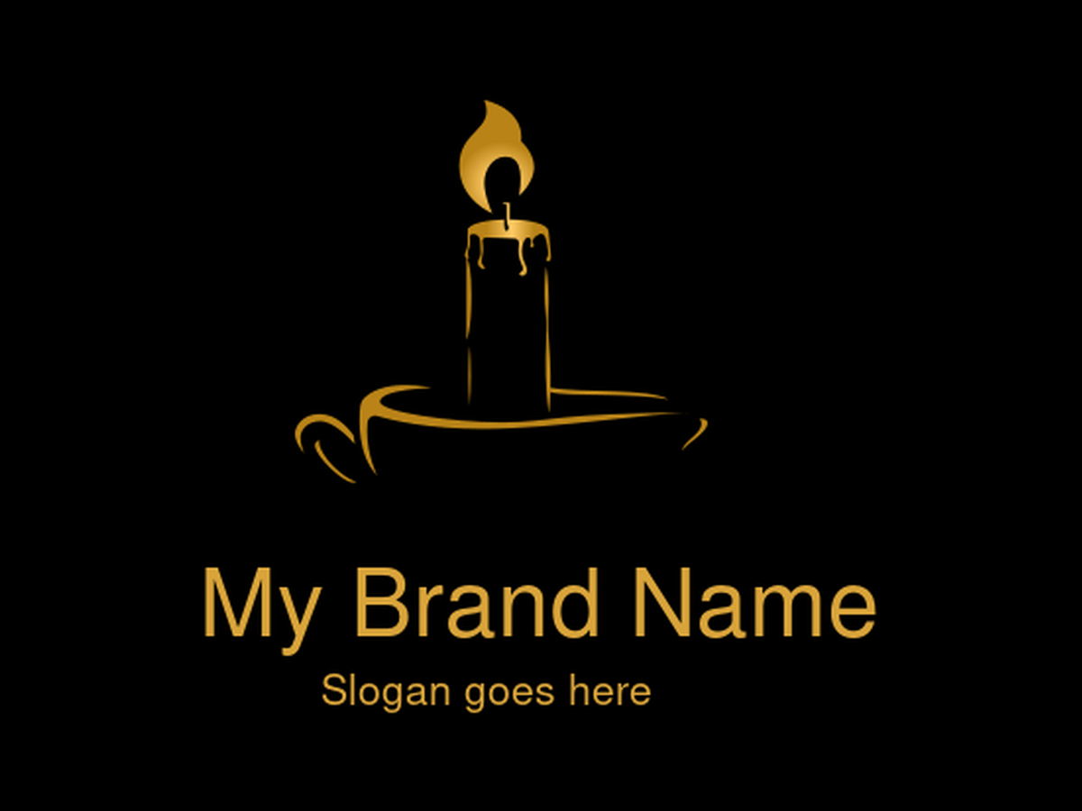 Candle with Flame Logo Design for Elegant Home Decor and Spiritual Brands